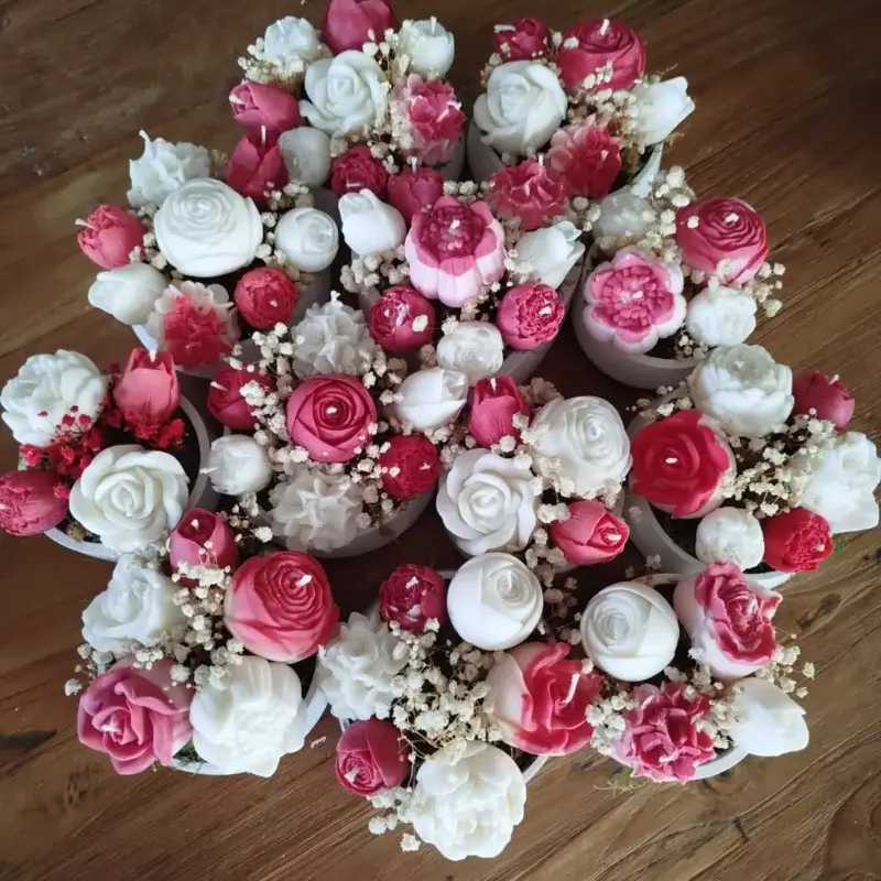 Bouquet de fleurs en bougies